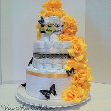 Baby Shower Gift, Table Top Centerpiece Decor, Diaper Cake For A Boy Or Girl