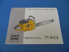 McCULLOCH CHAINSAW MODEL 740 OWNERS MANUAL ----------------- MAN183C