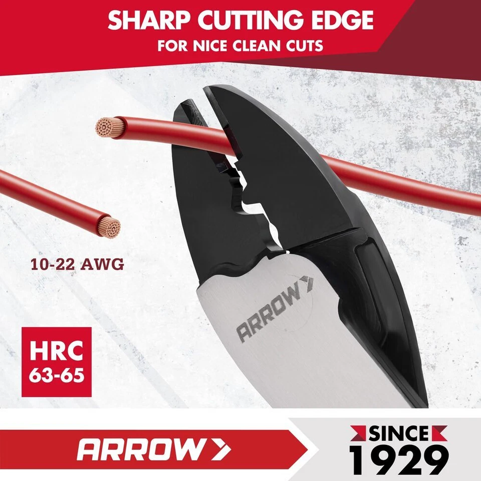 Плоскогубцы для обжима/резки проводов ARROW 9,5 дюйма инструменты для обжима проводов с толстой ручкой - Изображение 4 из 4