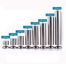Image of 4 x Stainless Steel Feet Plinth Legs Sofa Beds Cupboard Cabinets Furniture Stand
