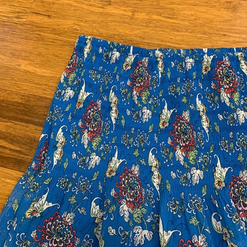Max Studio Floral Print Skirt Womens Size Small Blue Elastic Waist Casual Summer - Picture 2 of 6