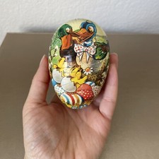VTG West Germany Paper Mache Easter Egg Candy Container 3" Duck Parents
