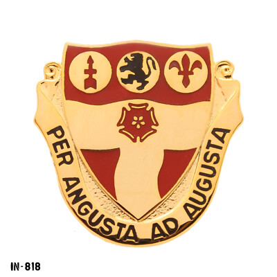 218th Field Artillery ~ Per Angusta Ad Augusta ~ US Army DUI Crest Pin ~ NEW