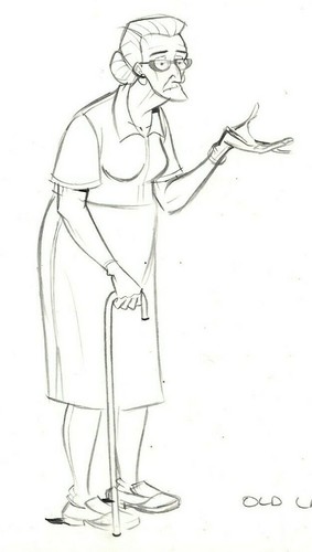 Mummies Alive! Original Production Hand Drawn OLD LADY Concept Art / DiC 1997 - Picture 2 of 4