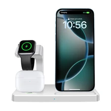 3in1 Wireless Charger Dock Station For Apple Watch 10 9 Air Pods 4 iPhone 16 15