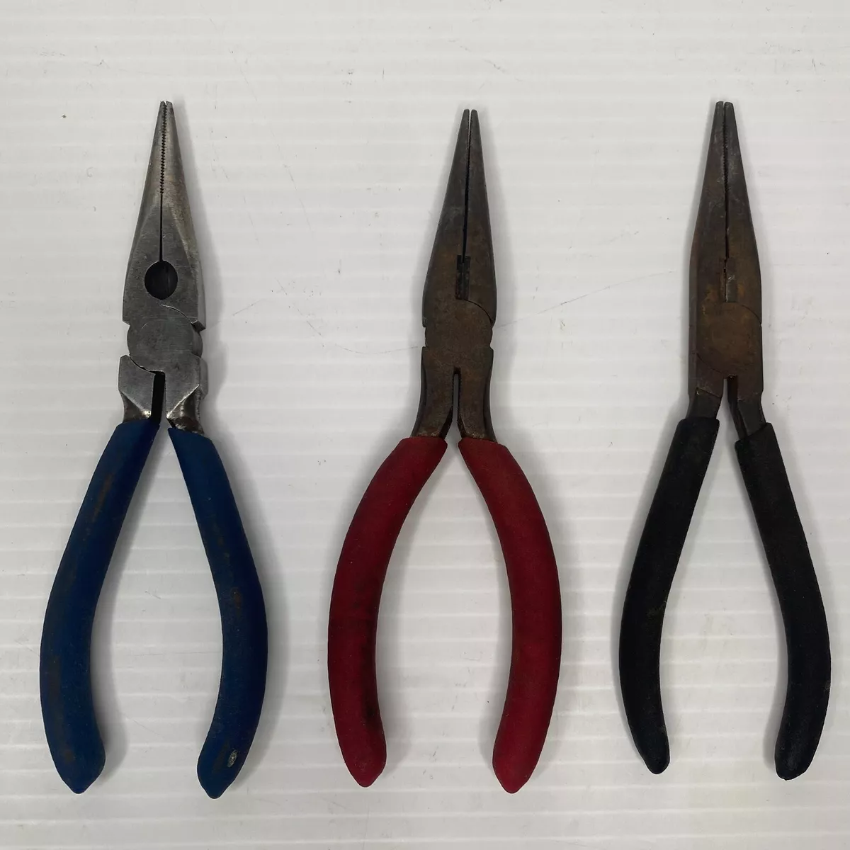Vintage Pliers Lot of 3 Needle Nose Pliers Mechanics Machinist
