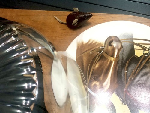 Studio Cheese board Glass Dome Dish Wire Slicer mouse Tile Horses farm pub plate - Picture 5 of 22
