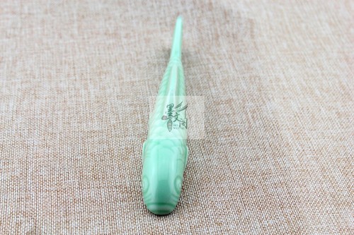 Japan Celadon Koi Carp Fish Paperweight Brush Rest Calligraphy Painting Tool - Picture 5 of 5