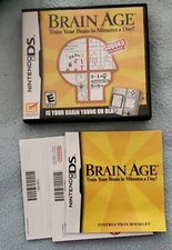 Lot Of 7 Case & Manual Only NO GAME Brain Age, Picross + Nintendo DS Authentic