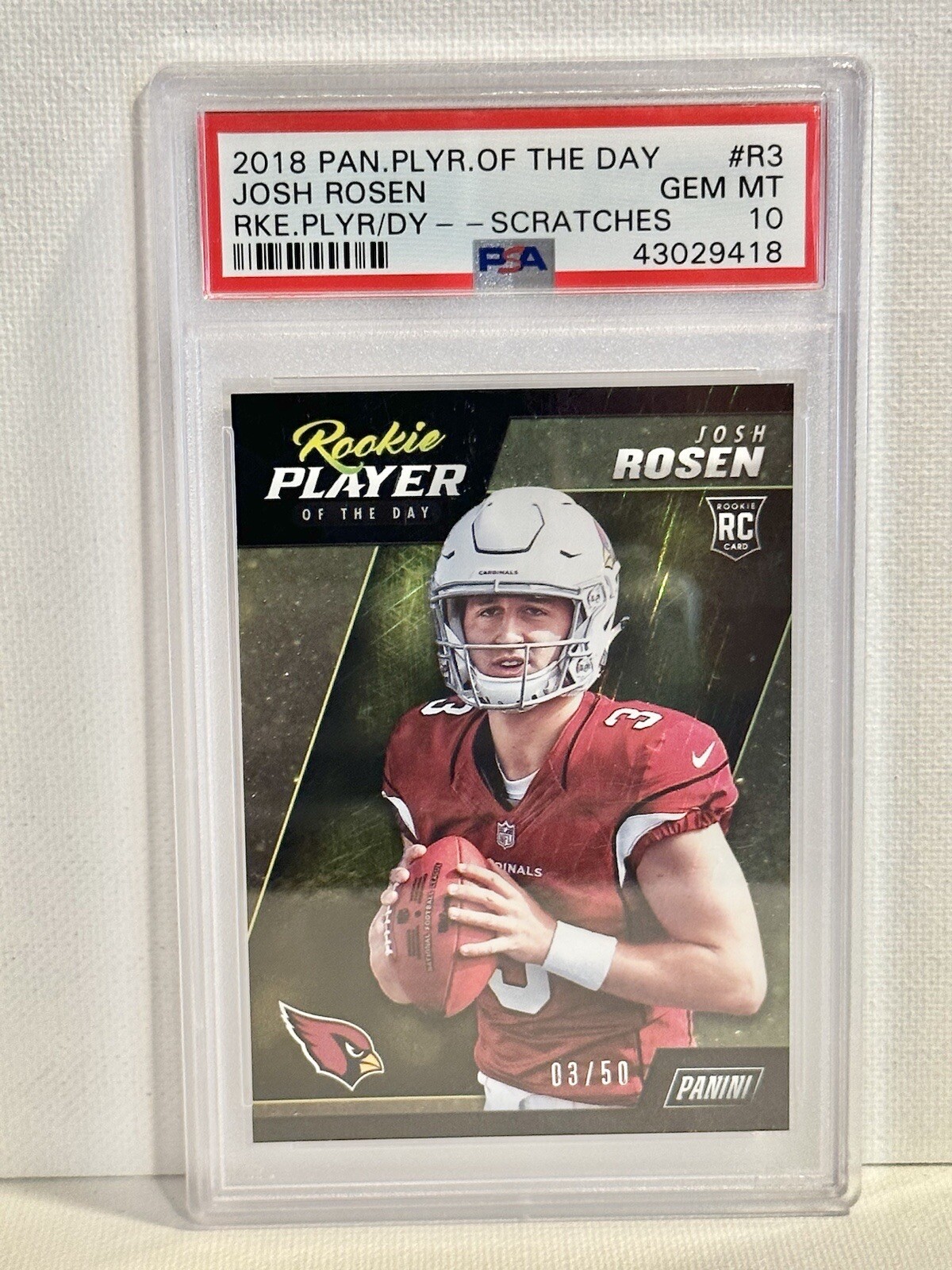 Josh Rosen Panini Player of the Day Rookie Player of the Day #R3 Scratches
