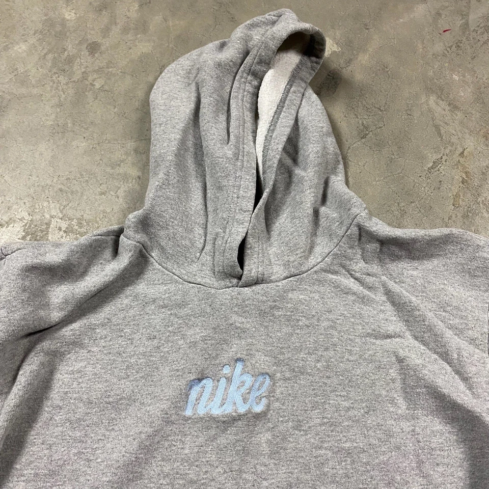 Nike y2k Vintage Center Swoosh Logo Hoodie Medium women's Made USA boxy cropped - Image 4 of 4