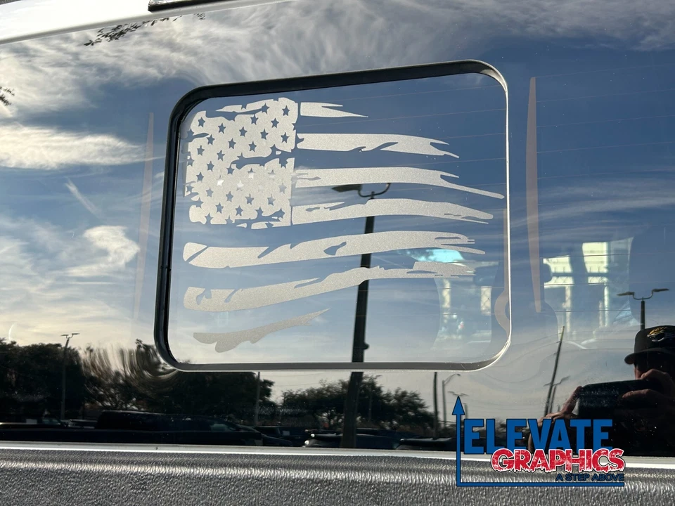 2017-2023 For Ford F250 And F350 Stripes Rear Window Flag Graphics Vinyl Decals - Изображение 3 из 4