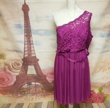 David's Bridal Plus Size 24 One Shoulder Lace Formal Party Wedding Dress