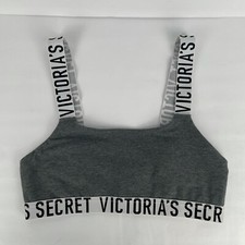 Victoria's Secret Sport Bra Grey Lightweight activewear logo straps