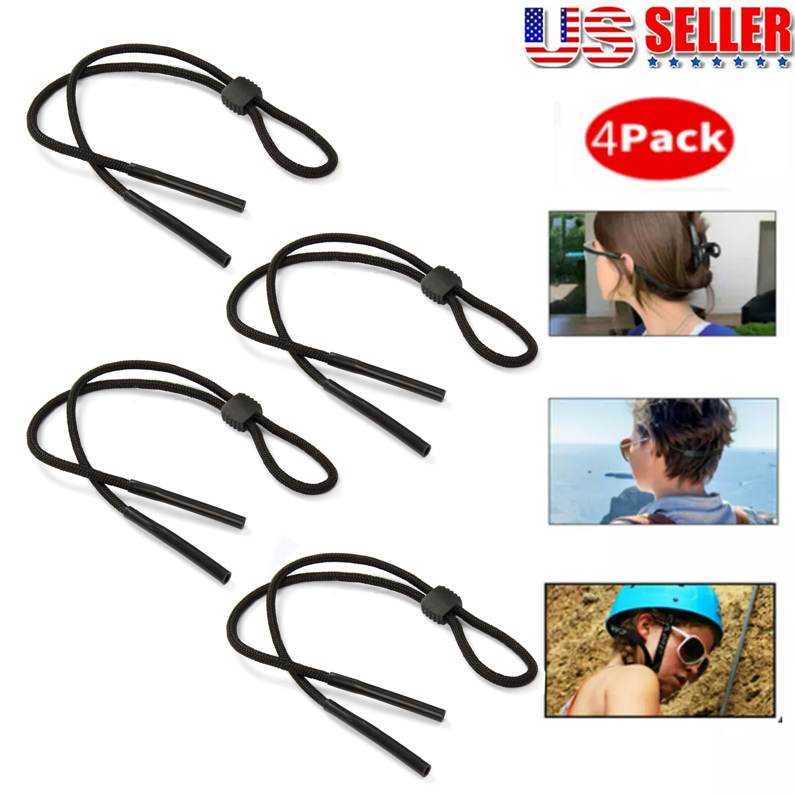 4-Pack Sunglasses Neck Cord Strap Sports Eyeglass Glasses St