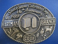 Vintage 1989 Award Design Metals , South Eastern Colorado COOP Hartman Branch Be