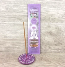 Sahasrara Chakra Stick Incense & Soapstone Plate Burner Holder Set Spirituality