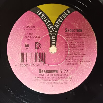 Seduction – Breakdown [1990] Vinyl 2xLP Electronic House Disco A&M