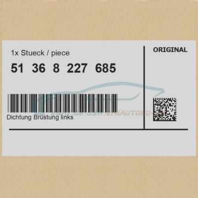 Original BMW 51368227685 - Dichtung Brüstung links CHROM 3er | eBay 