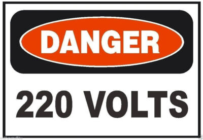 #ad Danger 220 Volts Electrical Electrician Safety Sign Sticker Decal $14.17