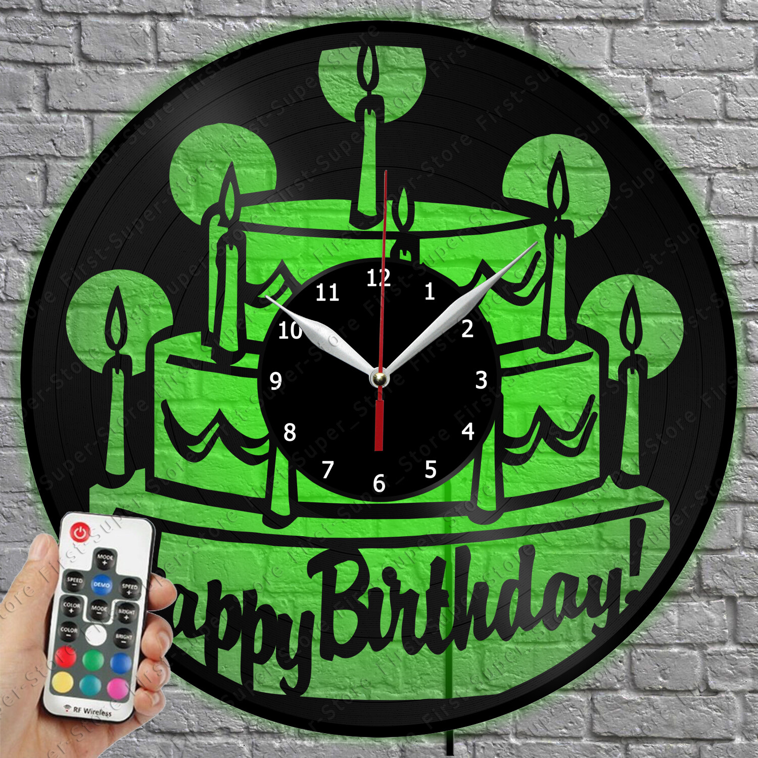 LED Clock Birthday Party Vinyl Record Wall Clock Led Light Wall Clock 1451