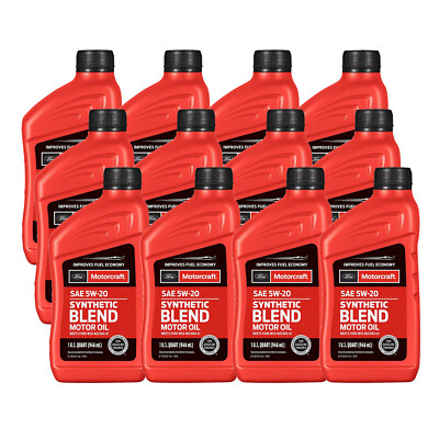 Motorcraft OEM Premium Synthetic Blend Motor Oil SAE 5W-20 - 12 Quart