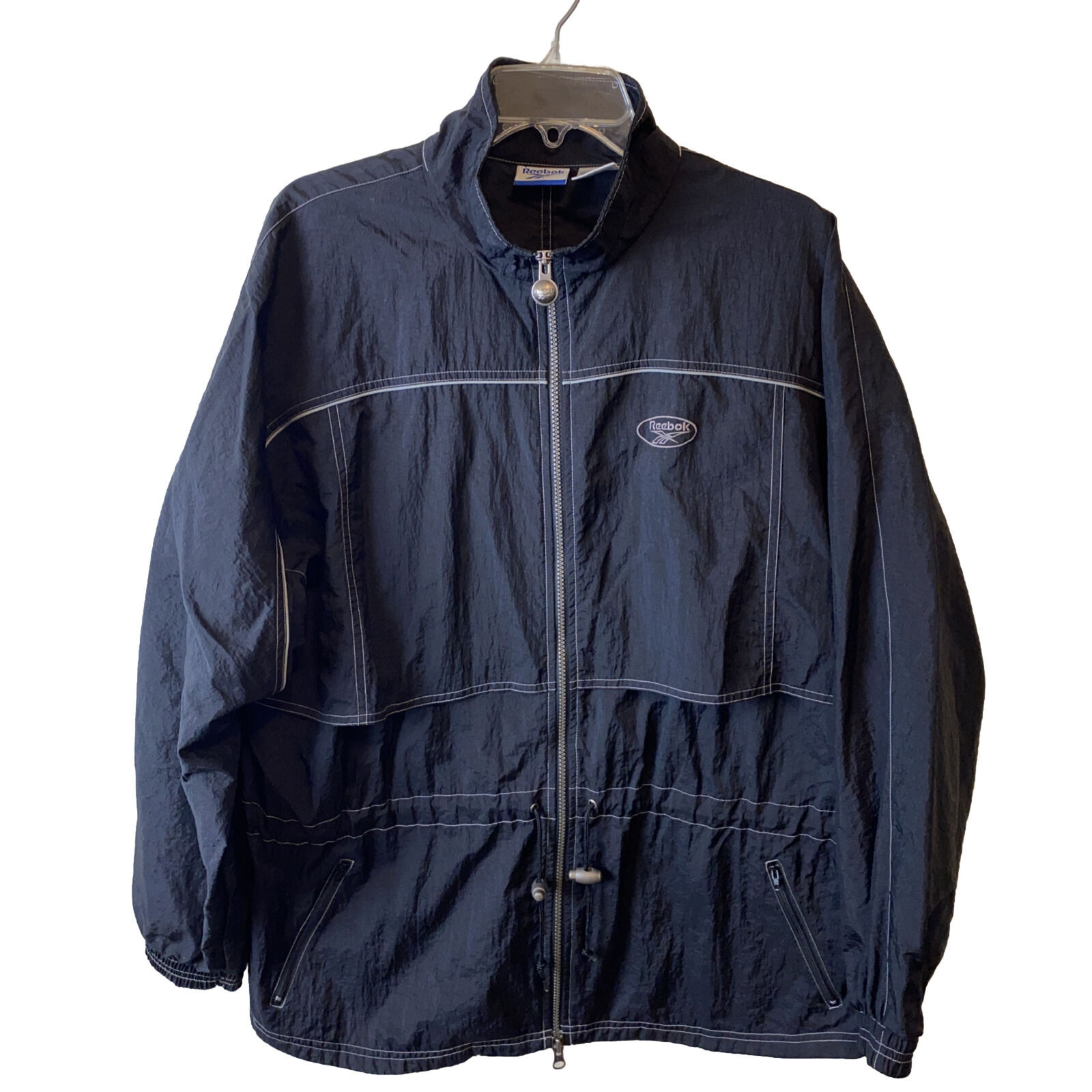 Reebok Mens Jacket Size Large Black WINDBREAKER