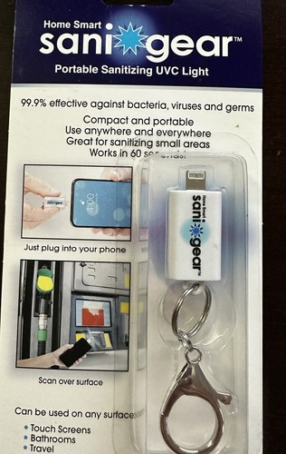 Home Smart Sani-Gear Portable Sanitizing UV-C Light for iPhone NEW - Zdjęcie 3 z 7