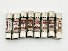 New Lot of 8 Bussmann KTK-20 Fast Acting Fuse 20A 600V