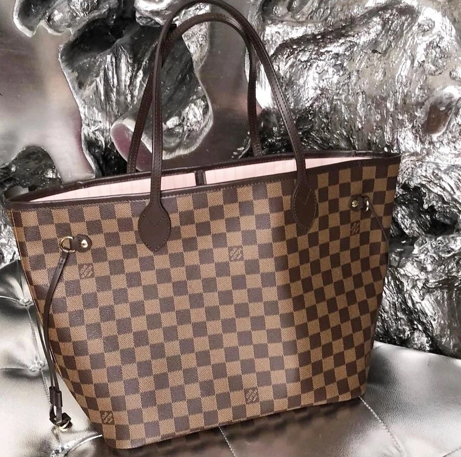 Louis Vuitton Neverfull GM Damier Ebene Tote Shoulder Bag Brown