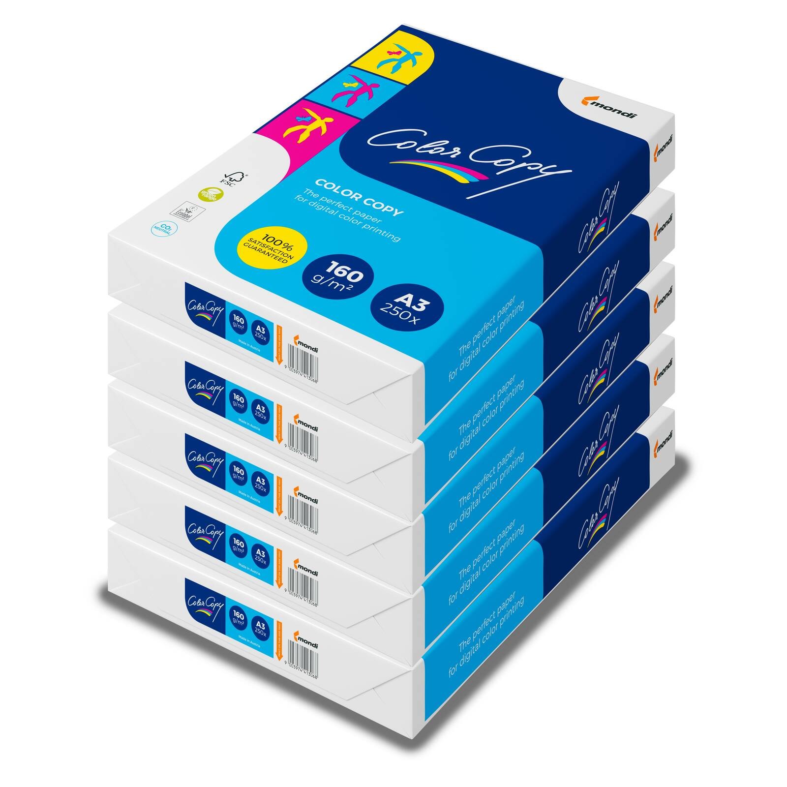 Mondi Color Copy A3 160gsm Copy Paper with ColorLok 1250 Sheets (5 Packs)