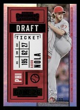 2020 Panini Contenders #19 Aaron Nola Draft Ticket Purple #/99