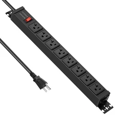 JUNNUJ 20 Amp Power Strip Surge Protector 4800J, Heavy Duty 8 Outlet Metal Mu...