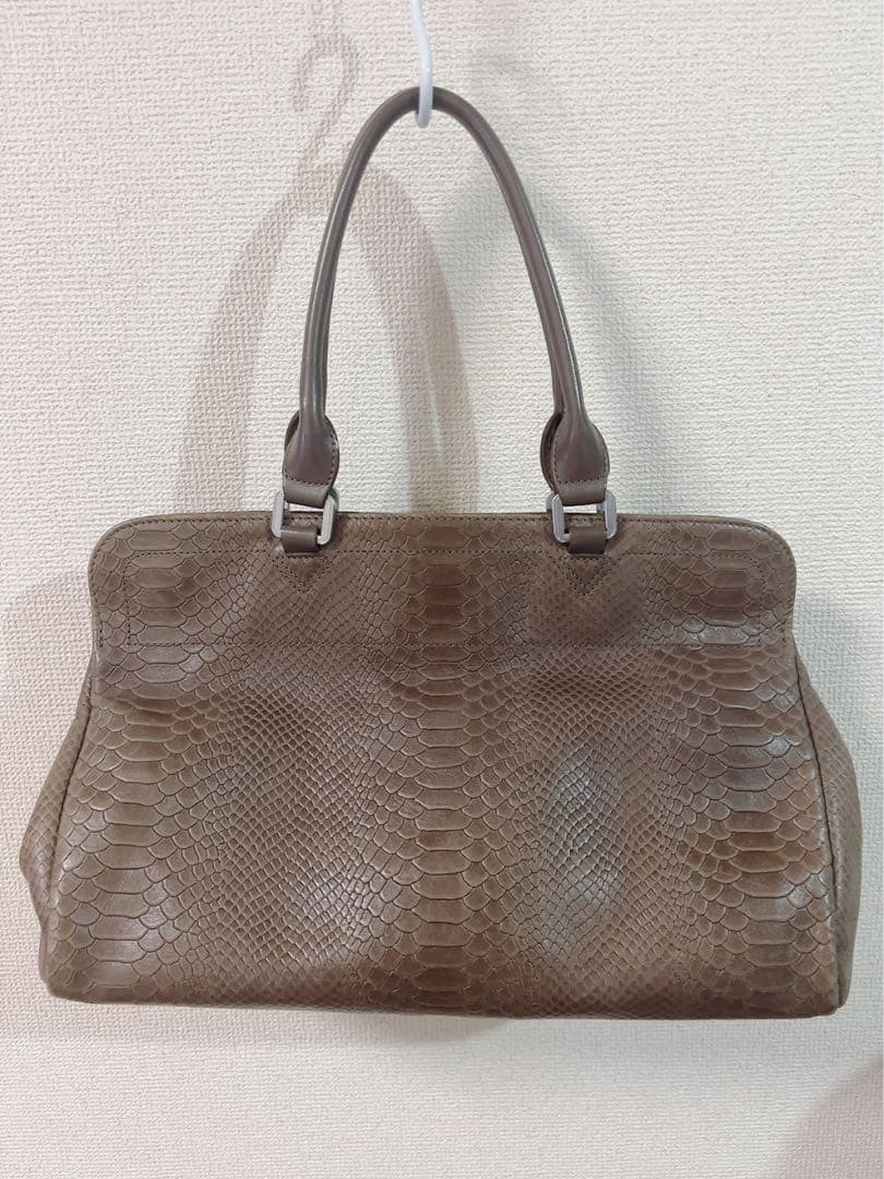 Longchamp Handbag GAbbey Python-style Leather - image 5