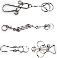 Zooshine 4 Sets Advanced Metal Brain Teasers Puzzles IQ Toys for Adults Kids,Box