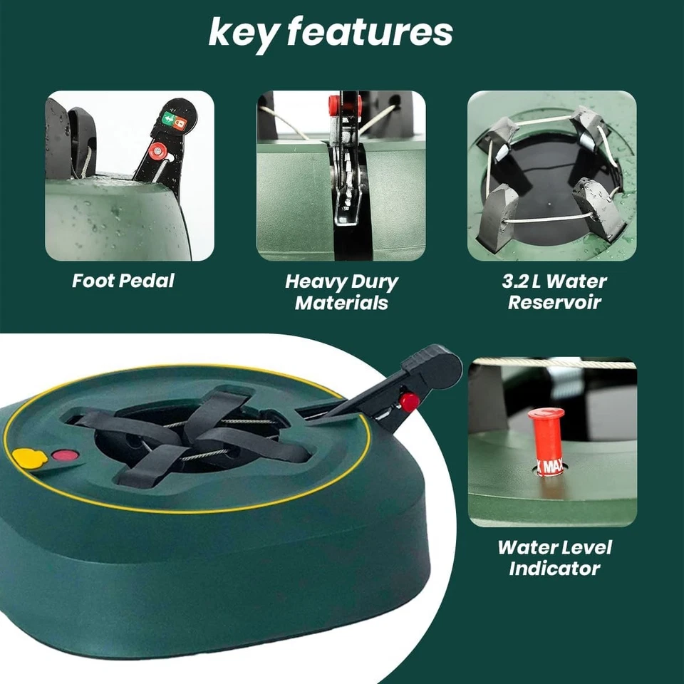 Christmas Tree Stand with 3.2L Large Water Tank, Fits Large Trees up to 2.5 m UK - Image 3 of 4