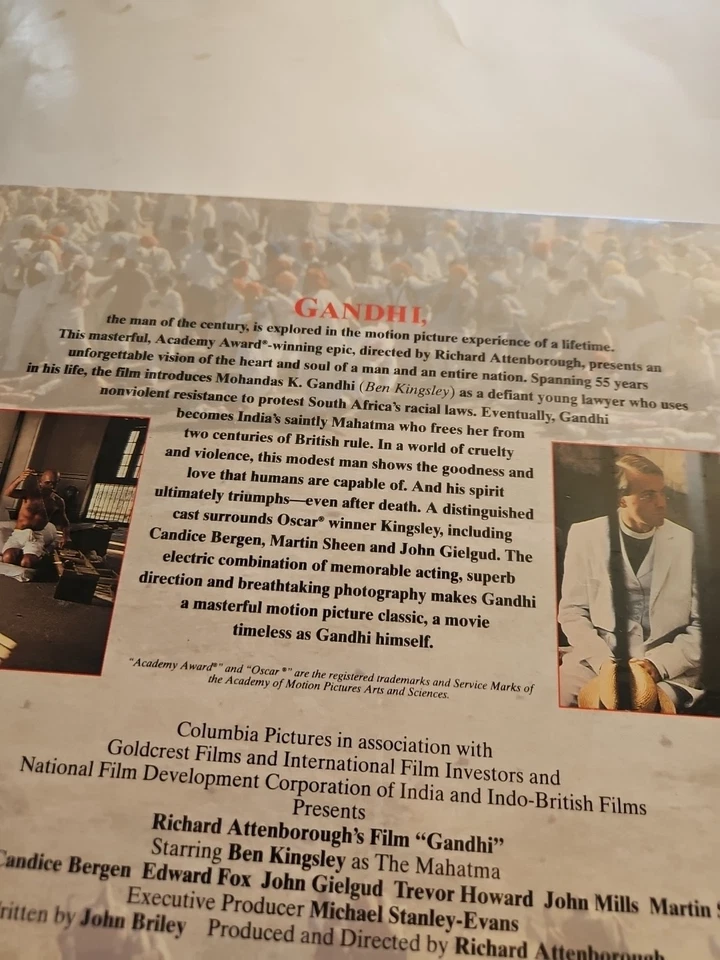 Ганди лазерный диск широкоэкранный Ben Kingsley новый в усадке RY1 - Изображение 2 из 4