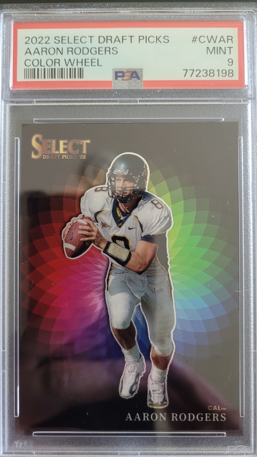 2022 Panini Select Draft Picks Color Wheel Prizm Aaron Rodgers PSA 9 #CW-1