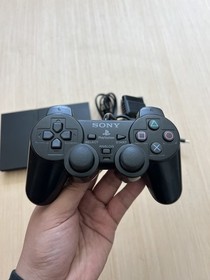 PlayStation 2 PS2 Slim Black Console Bundle SCPH-79001 W/ Cables & Remote Tested