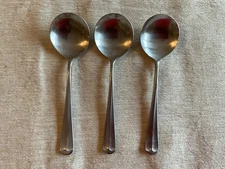 LOT OF 3 SUPREME CUTLERY TOWLE ROUND SOUP SPOONS APPROX. 6 3/4"