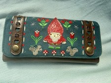 Loungefly Gnome Mushroom Embroidered Trifold Snap Wallet ID Window Card Slots