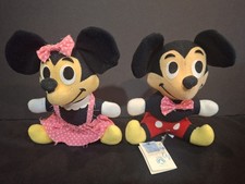 Vintage Mickey With Tags And Minnie Mouse Stuffed Dolls