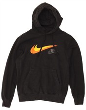 NIKE Mens Graphic Hoodie Jumper XS Black Cotton CV08
