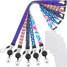5 Pack Cruise Lanyards with Vertical ID Badges Holder with Retractable Badge ...
