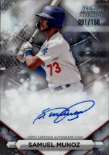 2023 Bowman Sterling Prospect Autos Refractors #PA-SM Samuel Munoz Dodgers /150