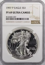 1997 Proof Silver Eagle - NGC PF69 Ultra Cameo
