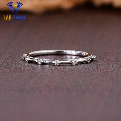0.07 TDW Round Brilliant Cut Labgrown Diamond Ring 18k White Gold by Labstone