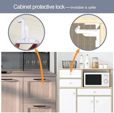 Invisible Baby Proofing Cabinet Latch Locks, 10 Pack, No Drilling or Tools Re...