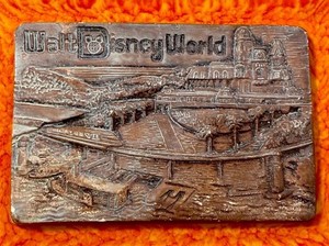 Walt Disney Productions Walt Disney World Ceramic Tray/Dish Orange Flame, USA