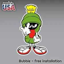 MARVIN THE MARTIAN FLIP OFF USA DECAL  STICKER CAR TRUCK WINDOW LAPTOP WALL JDM
